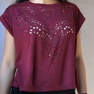Super Soft Eyelet Bee Cutout Shirt